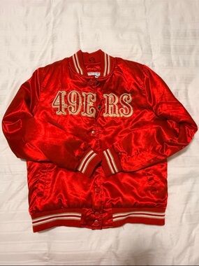 Women’s STARTER Red Bling 49ERS Jacket